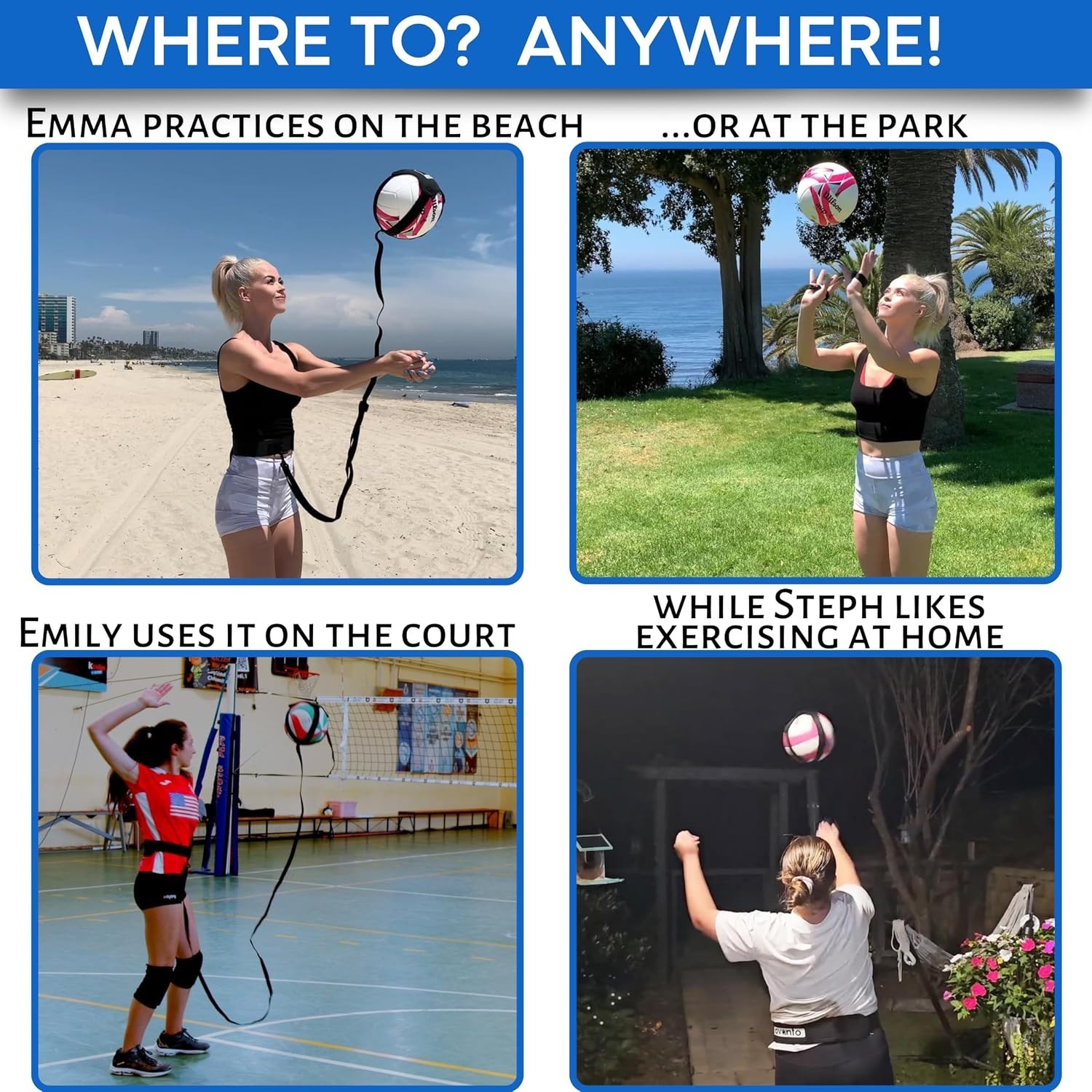 Volleyball Training Equipment Aid – Adjustable Practice Volleyball Kit
