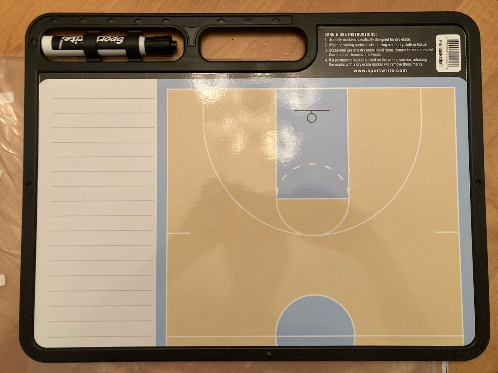 New Open Box – Sport Write Pro Basketball Dry Erase Board W/Black Marker