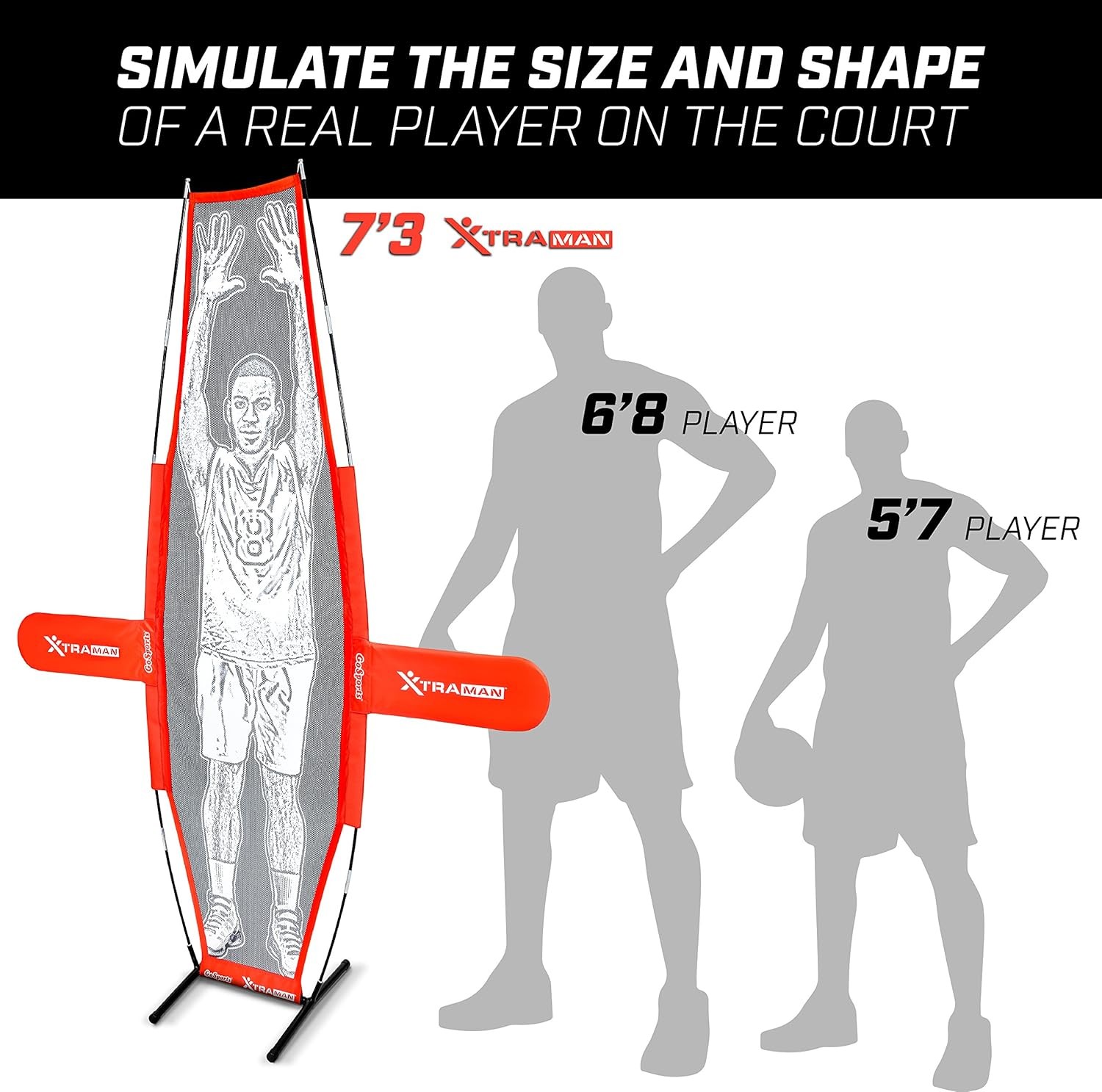 GoSports XTRAMAN Basketball Dummy Defender Training Mannequin 7′, Red