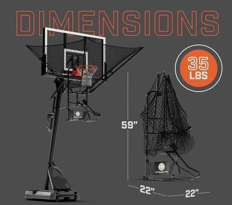 Dr. Dish IC3 Portable Basketball Rebounder Net Return System Shot Trainer