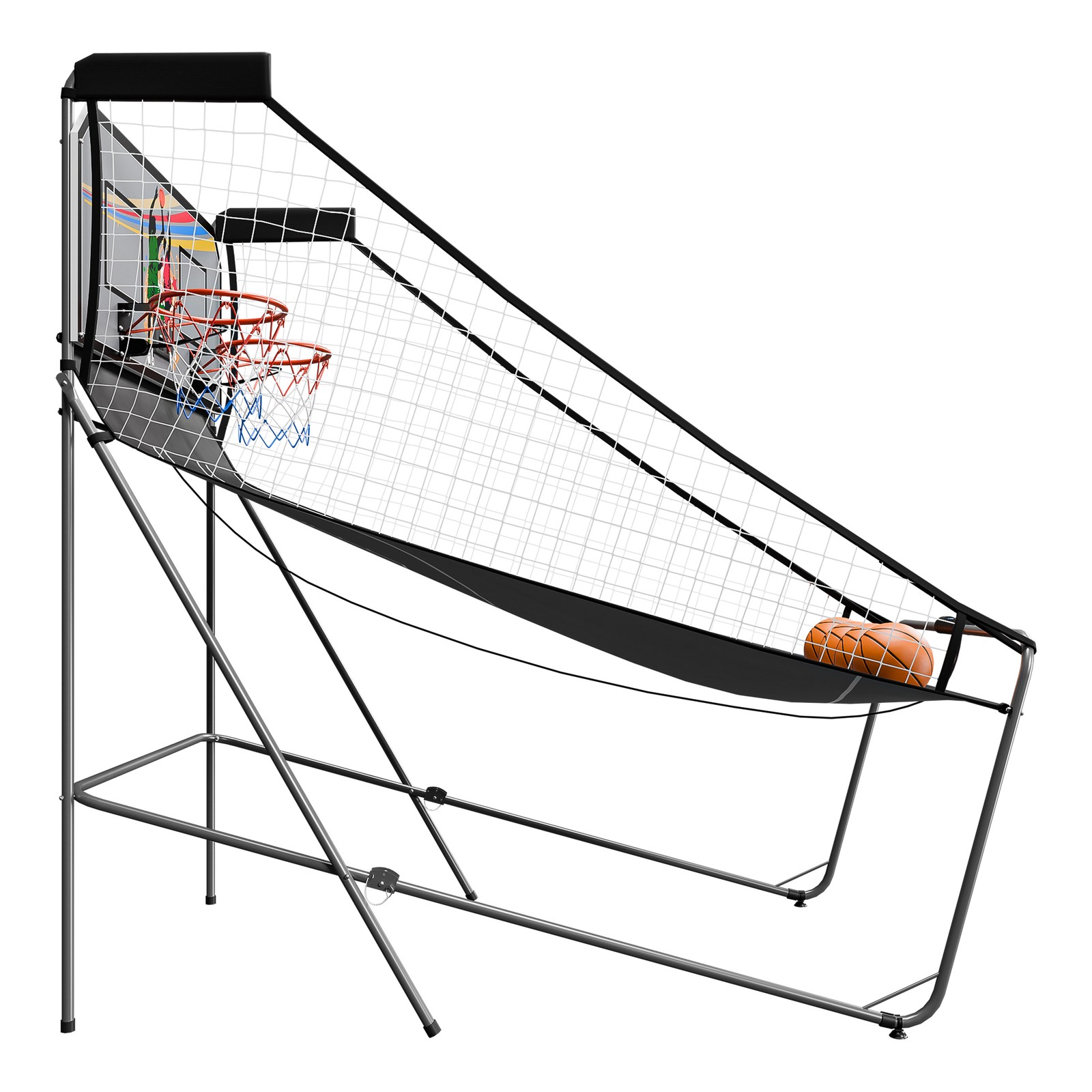 Foldable Electronic Basketball Arcade Game Double Shot 2 Player for Youth Black