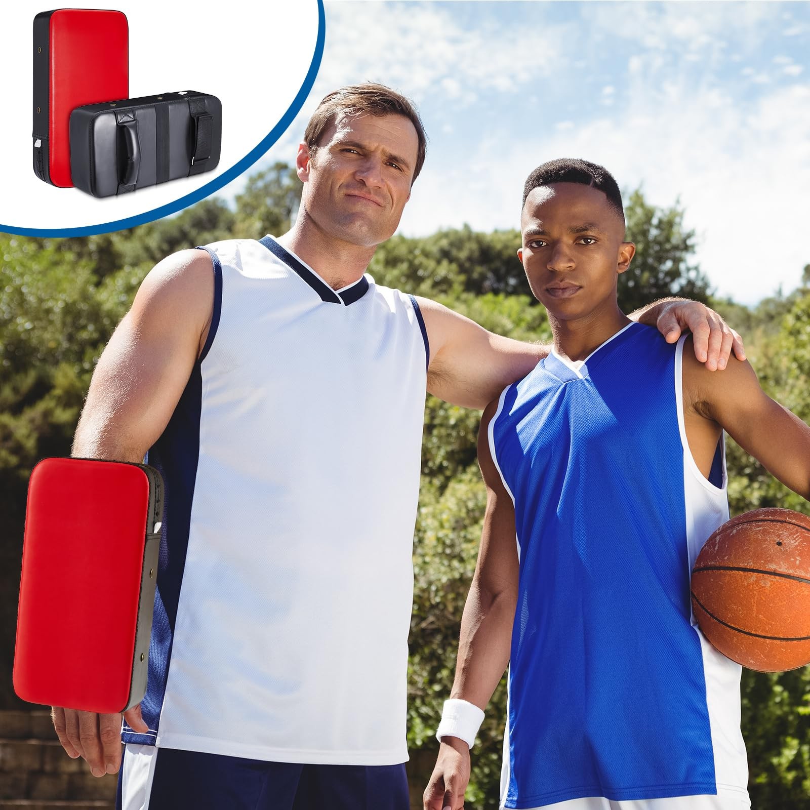 2 PCS Contact Training Pad Basketball Blocking Cushion PU Leather Football