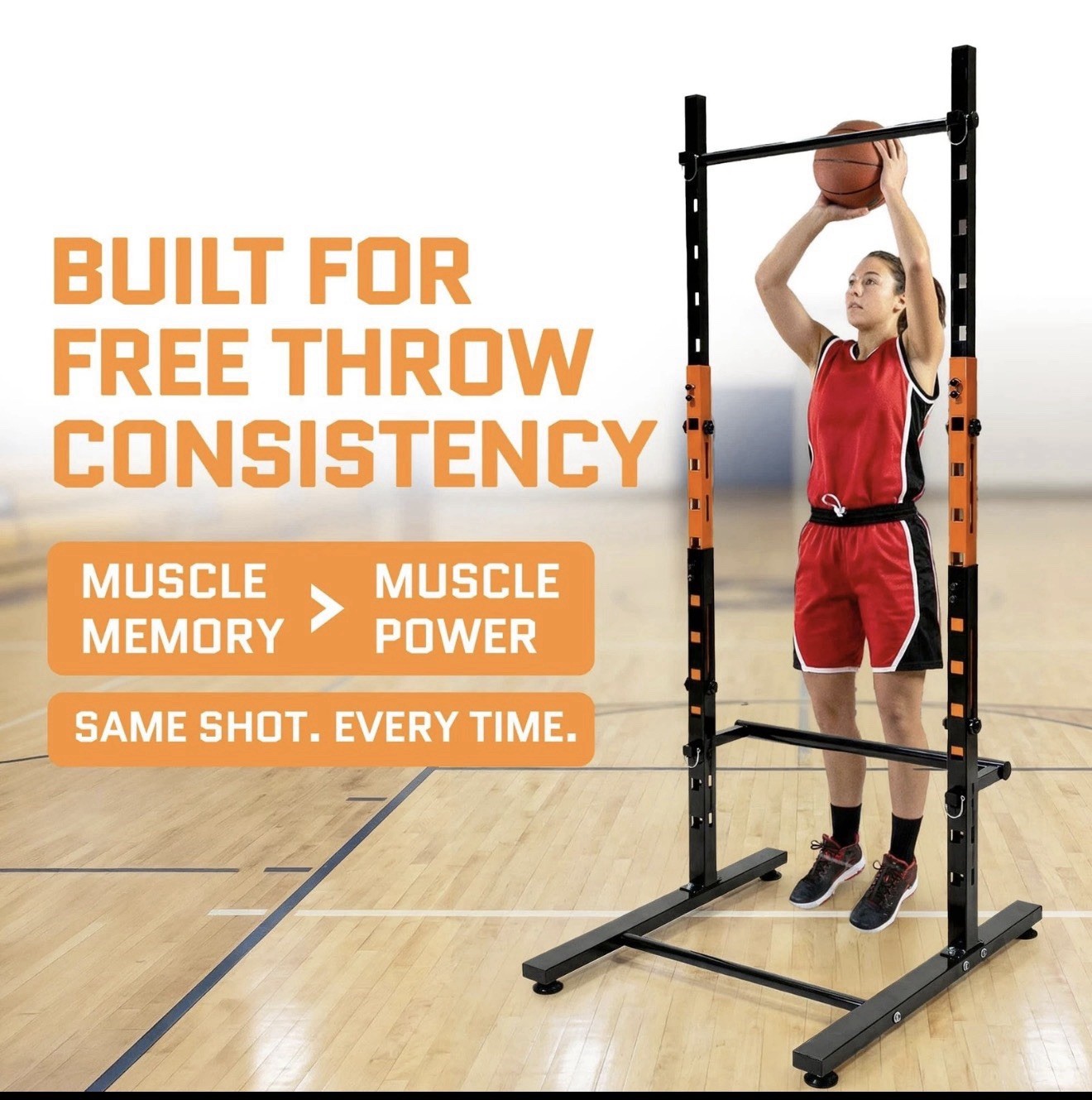 ACELETIQS Basketball Shooting Trainer Adjustable Shot Arc Form Trainer Indoor