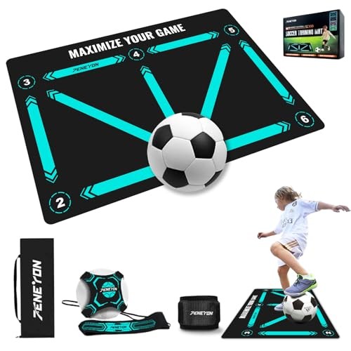 Football Footstep Training Mat for All Levels: Agility Training Set 35*23 IN