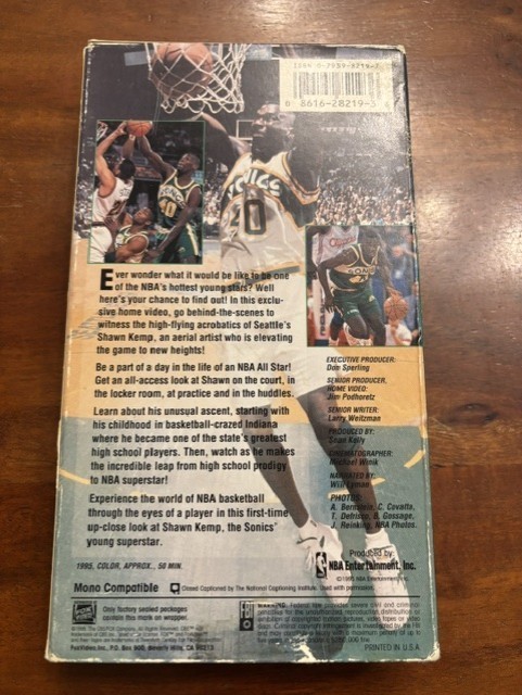RARE Shawn Kemp The Reignman Basketball VHS Seattle Super Sonics