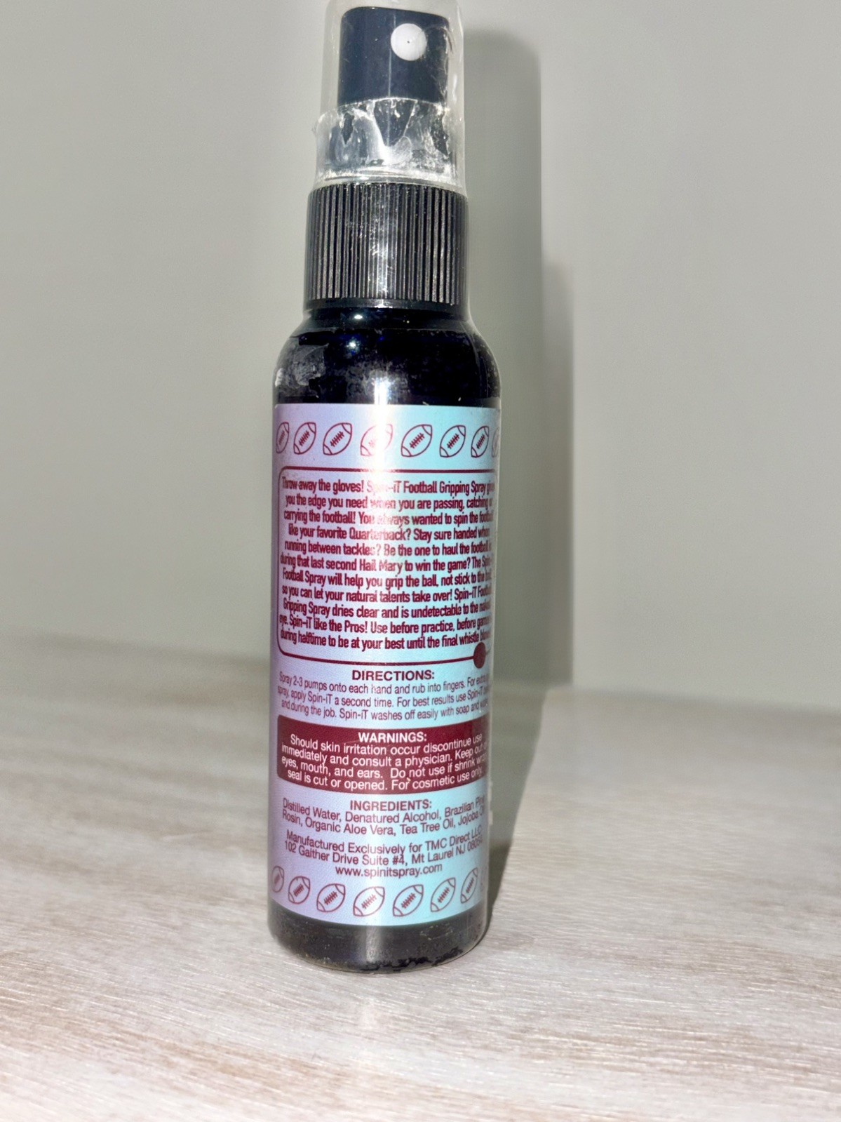 Spin iT Football Grip Spray – Firm Grip With or Without Football Gloves –