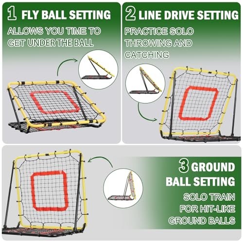 Multi-Sport Rebounder Net for Baseball, Softball & Volleyball | Adjustable Pitch