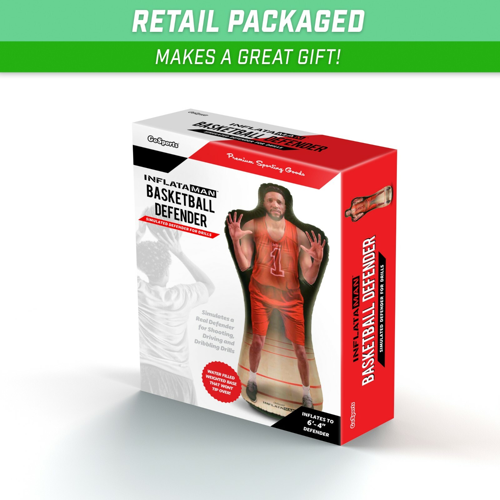 GoSports Inflataman Basketball Defender Training Aid | Weighted Defensive Dummy