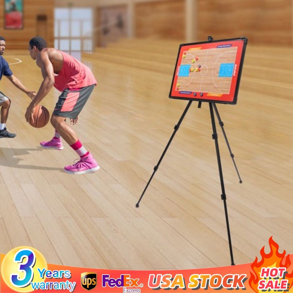 Tactical Display Board Coach Basketball Board Bracket Stand w/Magnets+Pen