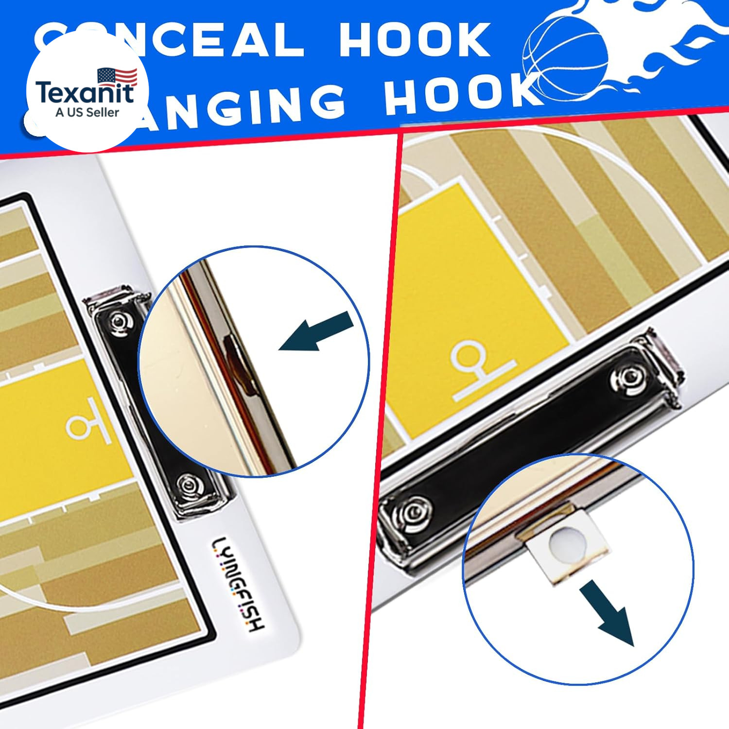 Basketball Dry Erase Coaches Clipboard, Waterproof Basketball Clipboard for Coac