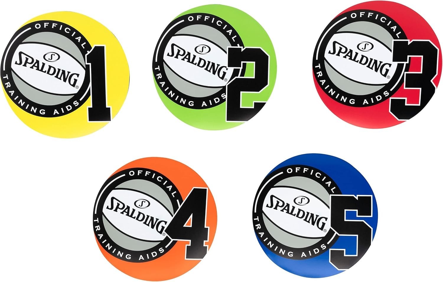 Spalding 8 Inch Rubber Backed Basketball Shooting Spots, Color Coded