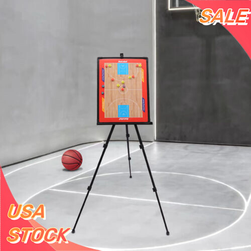 Tactical Display Board Coach Basketball Board Bracket Stand w/Magnets+Pen
