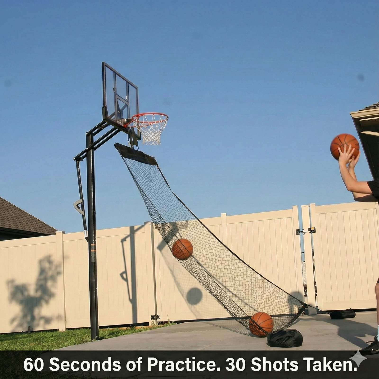 Lifetime Basketball Roll Back Net – 12347 Ball Return Net Rollback System New