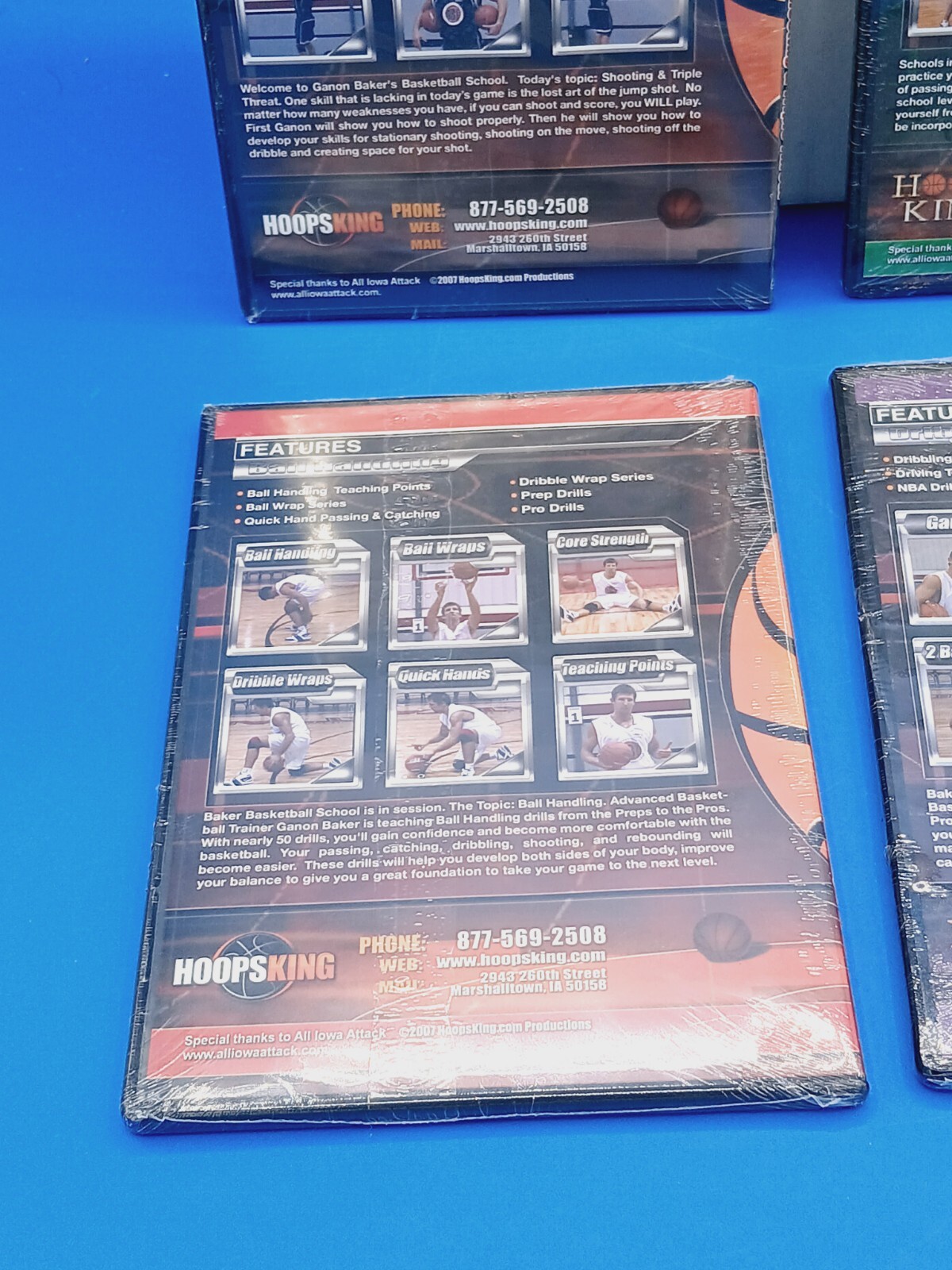 Ganon Baker’s Basketball School: Fundamentals System Coaching DVD. Lot Of 4..