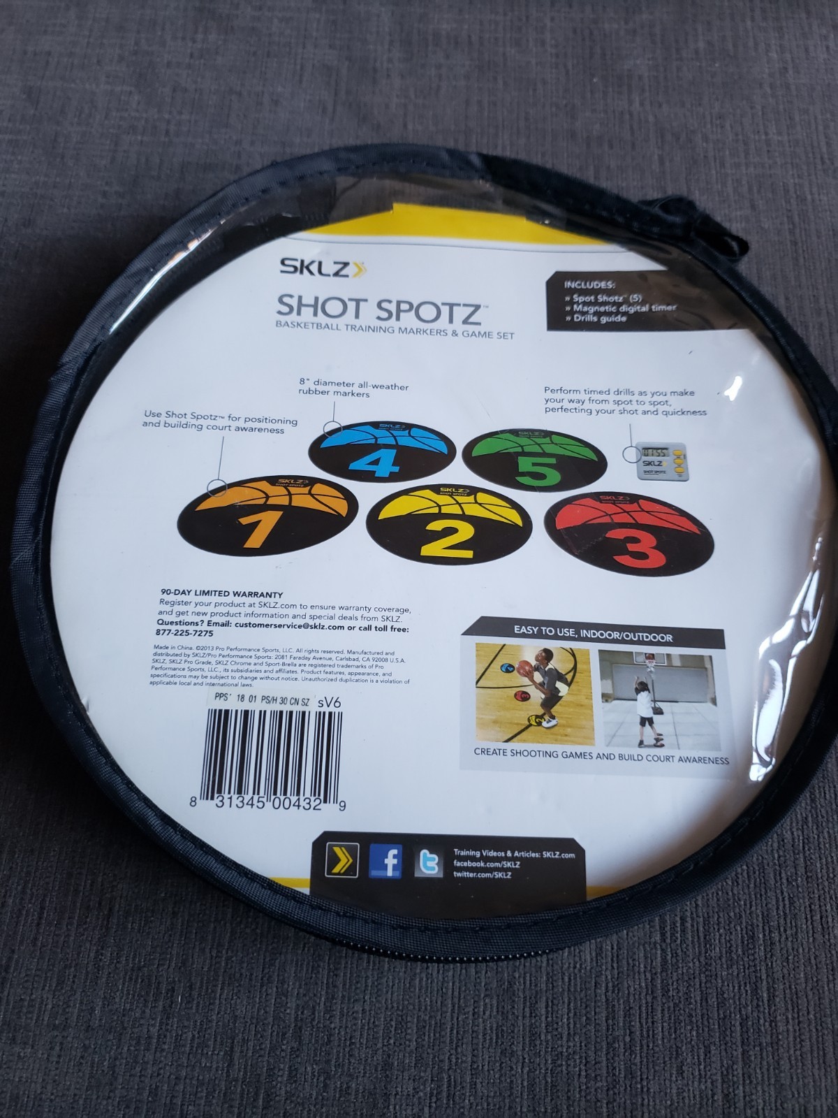 SKLZ Shot Spotz Game Set Basketball Training Markers & Digital Timer
