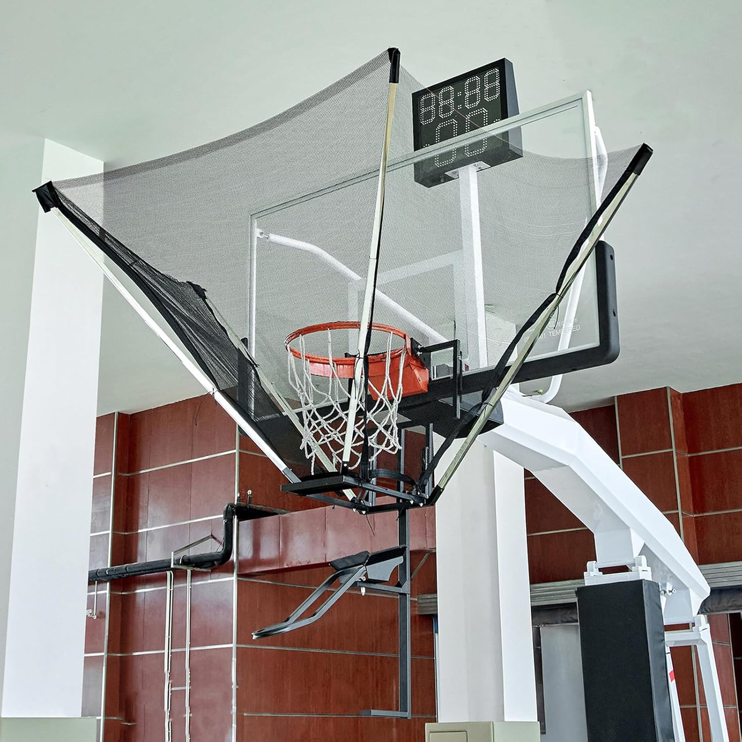 Basketball Shot Trainer with 180° Rotating Return Chute, Basketball Rebounder Ne