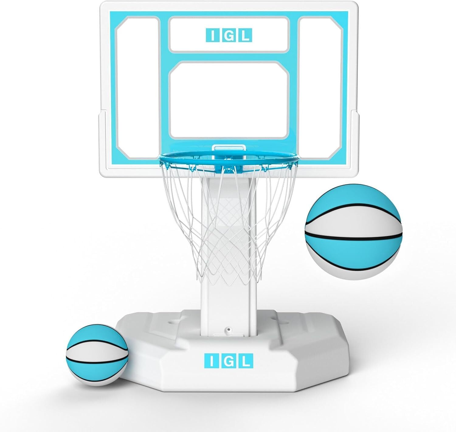 Pool Basketball Hoop Outdoor with Double Water Storage Base, Stainless Steel Rim