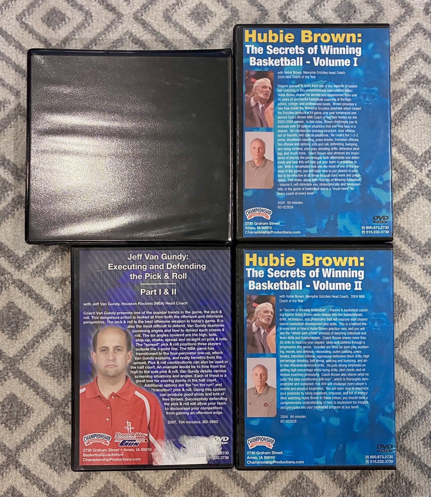 Bundle of 4 Basketball Coaching DVDs by Legendary NBA Coaches