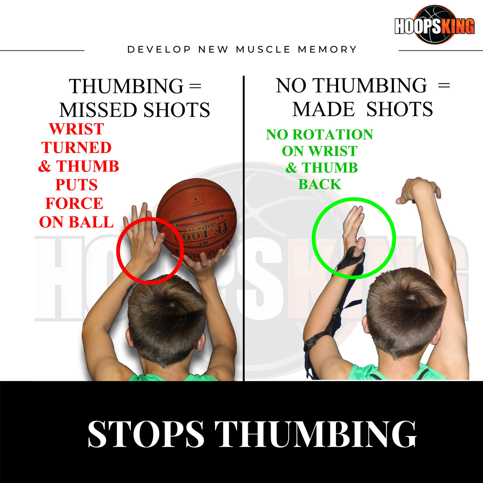 Perfect Jump Shot Strap Basketball Training Aid for Off Hand
