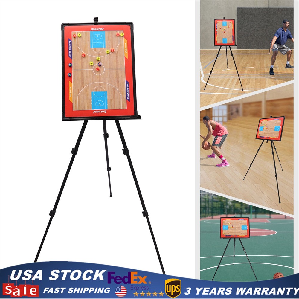 Tactical Display Board Coach Basketball Board Bracket Stand w/Magnets+Pen
