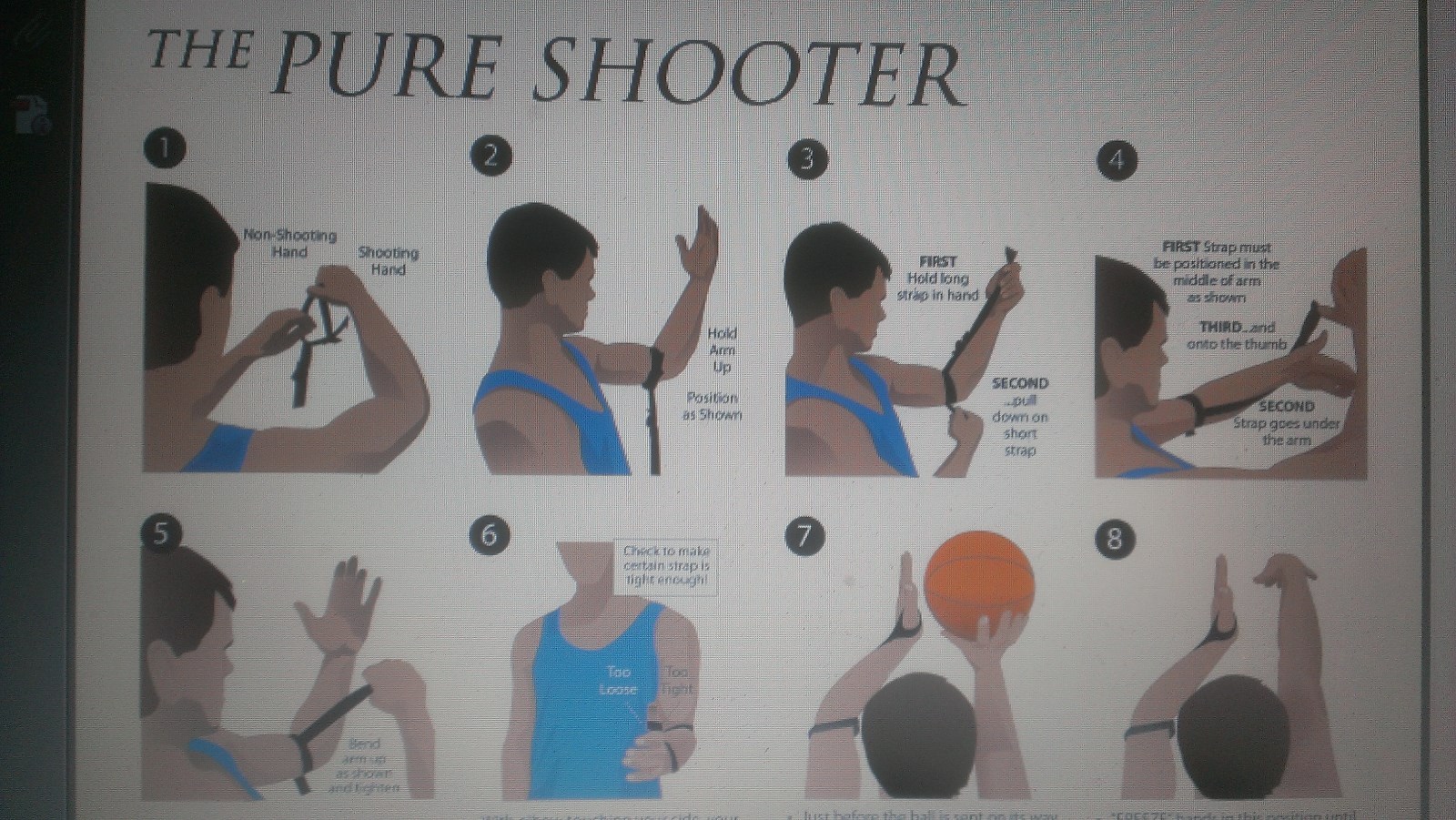 THE PURE SHOOTER STRAP/BASKETBALL SHOOTING TRAINER