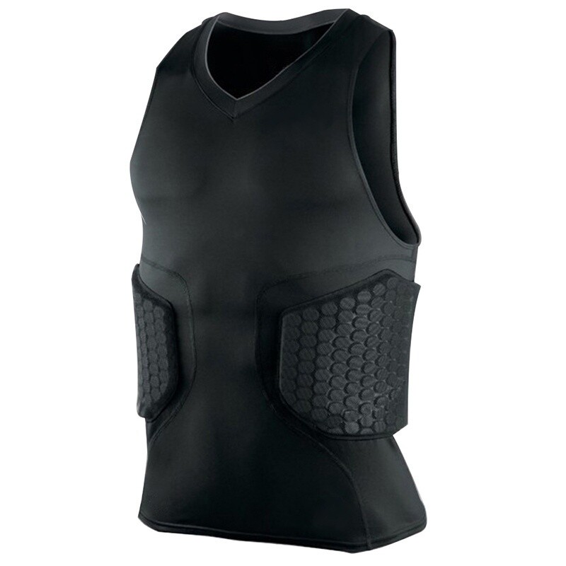 Man Anti-collision basketball Jersey Quick Dry Training Compression Padded Vest