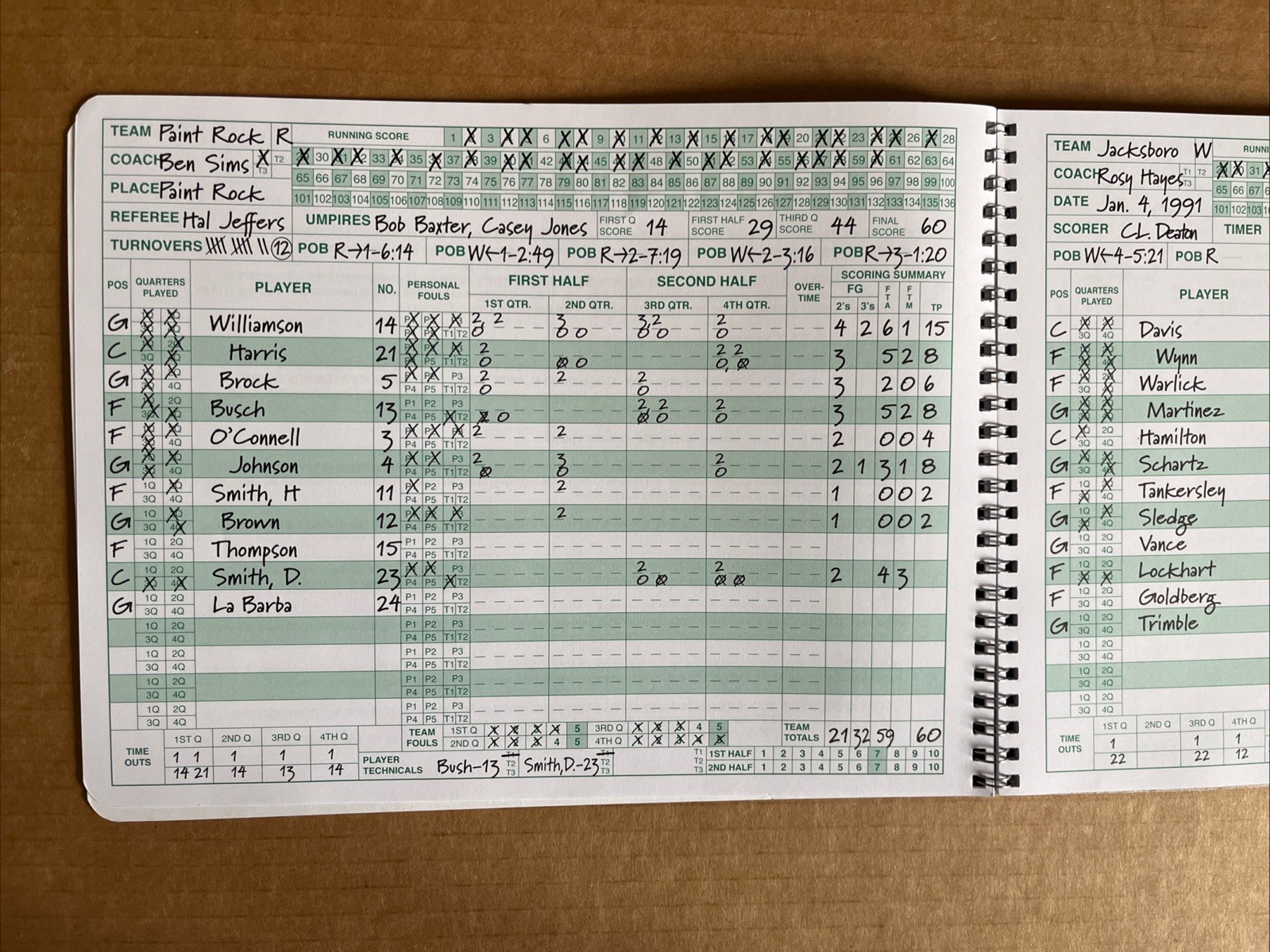 Markwort Mark V Basketball Scorebook for 30 Games Made in the USA NEW