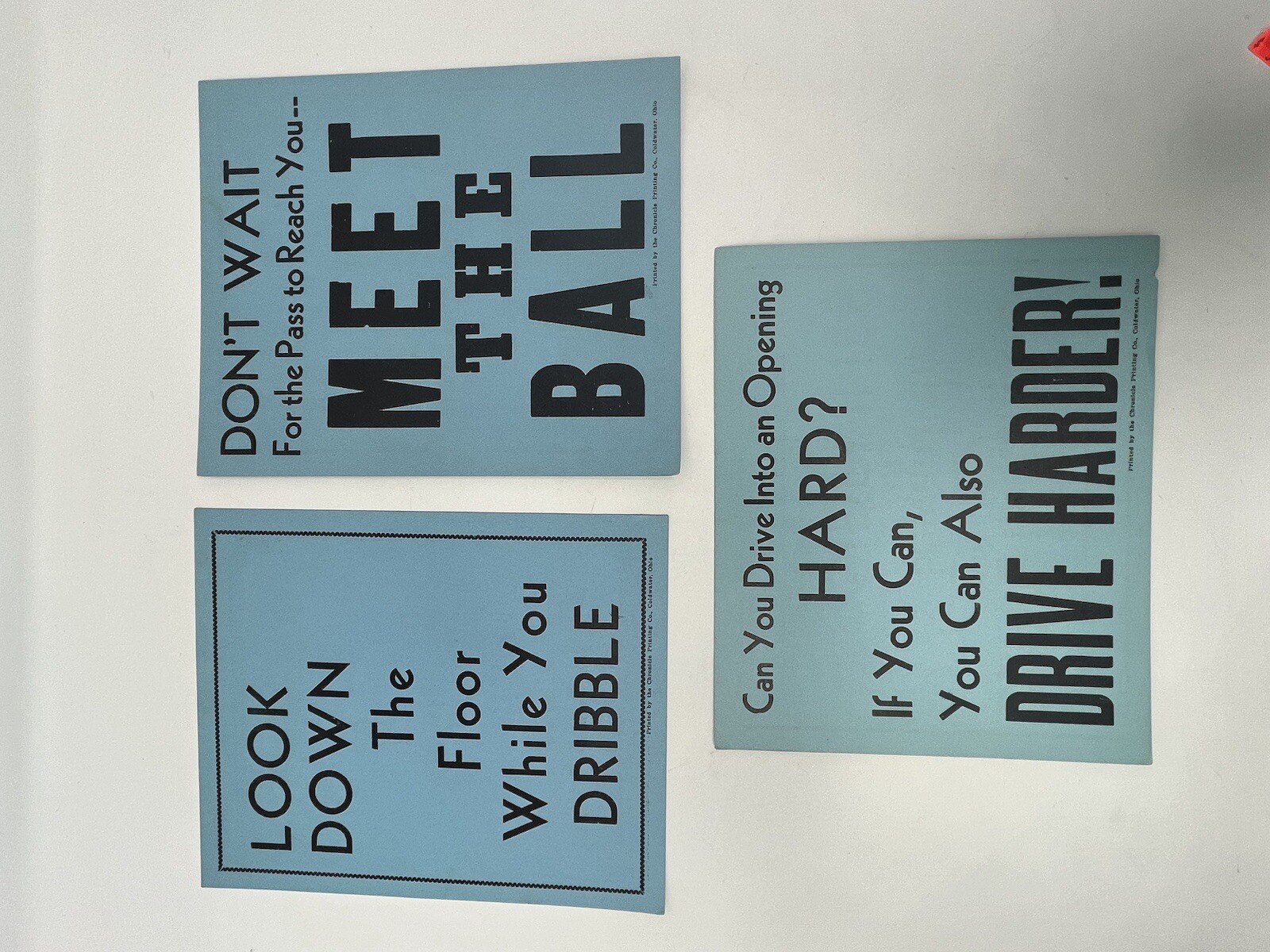Vintage Basketball Training Flash Cards Lot