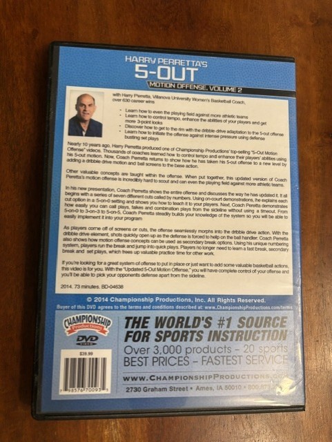 5-Out Motion Offense Harry Perretta Basketball Coaching DVD