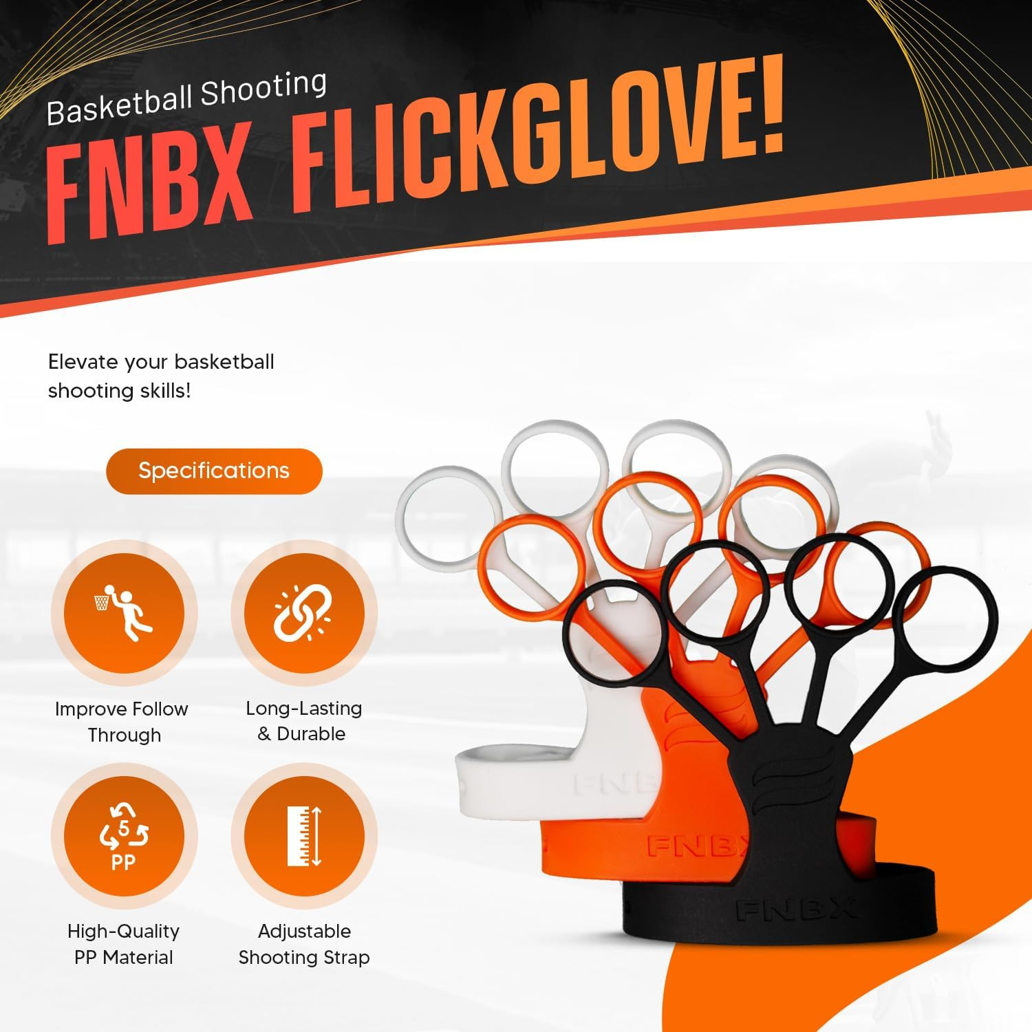 Flickglove Basketball Shooting Aid, Training Equipment for Improving Shot and Fo