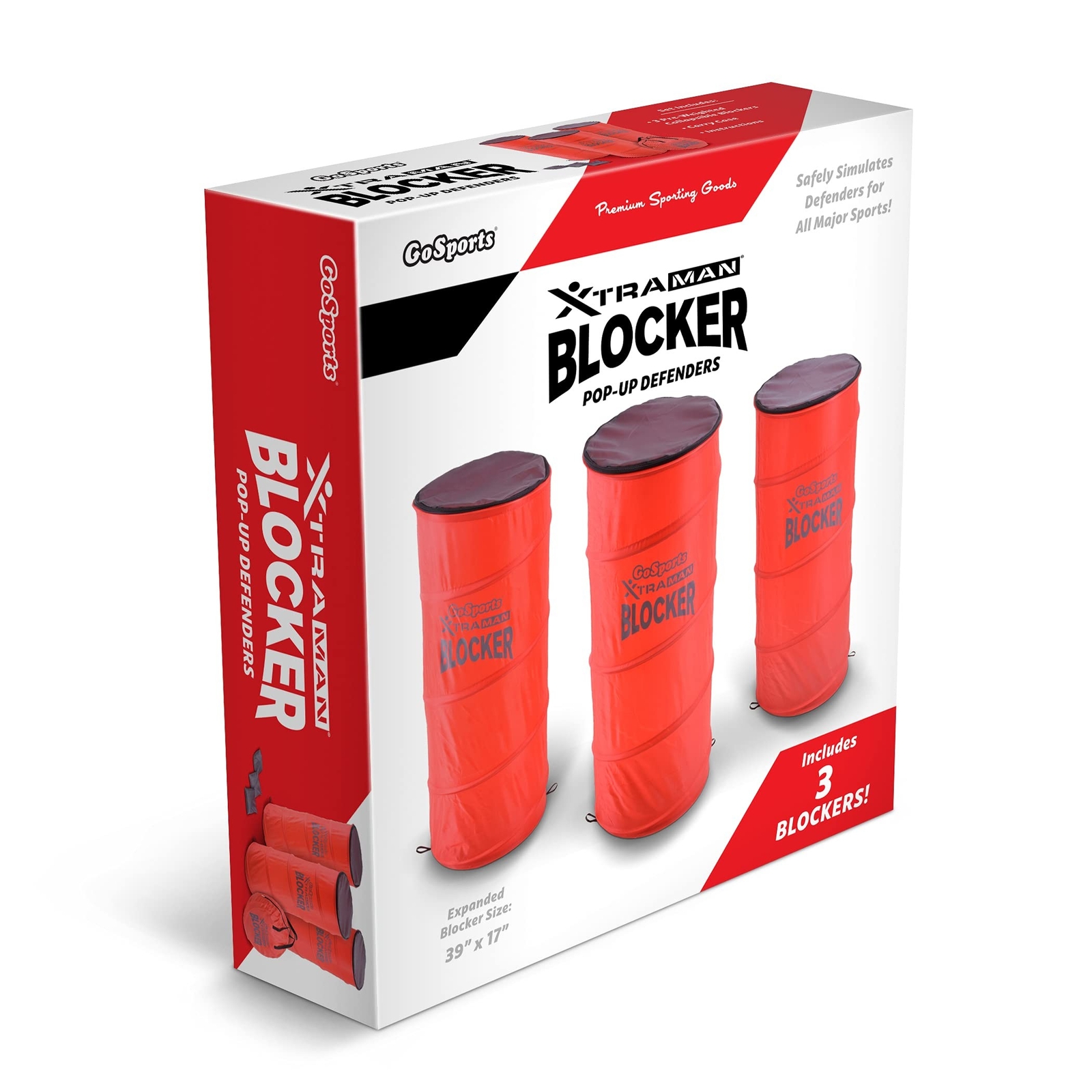 GoSports XTRAMAN Blocker Pop-Up Defenders 3 Pack – Safely Simulate Defenders …