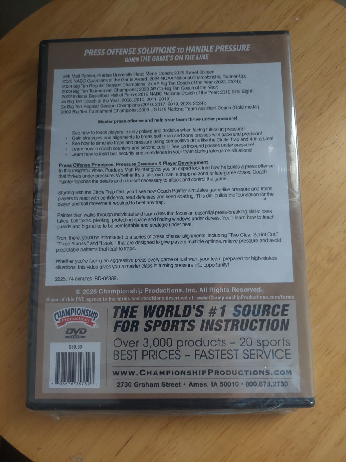 6 Championship Productions Basketball Coaching DVDs Training, Videos,Instruction