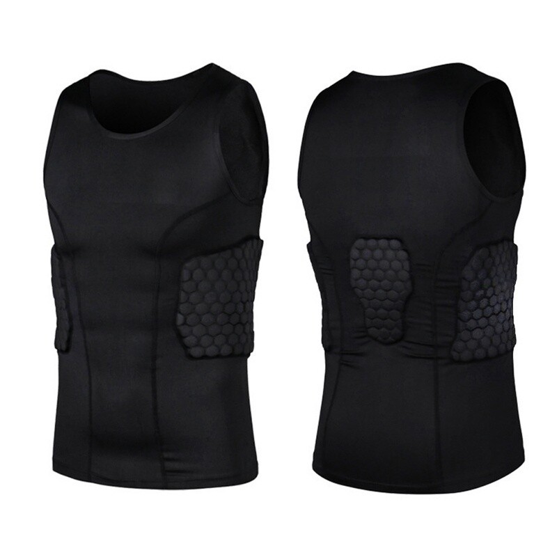 Man Anti-collision basketball Jersey Quick Dry Training Compression Padded Vest