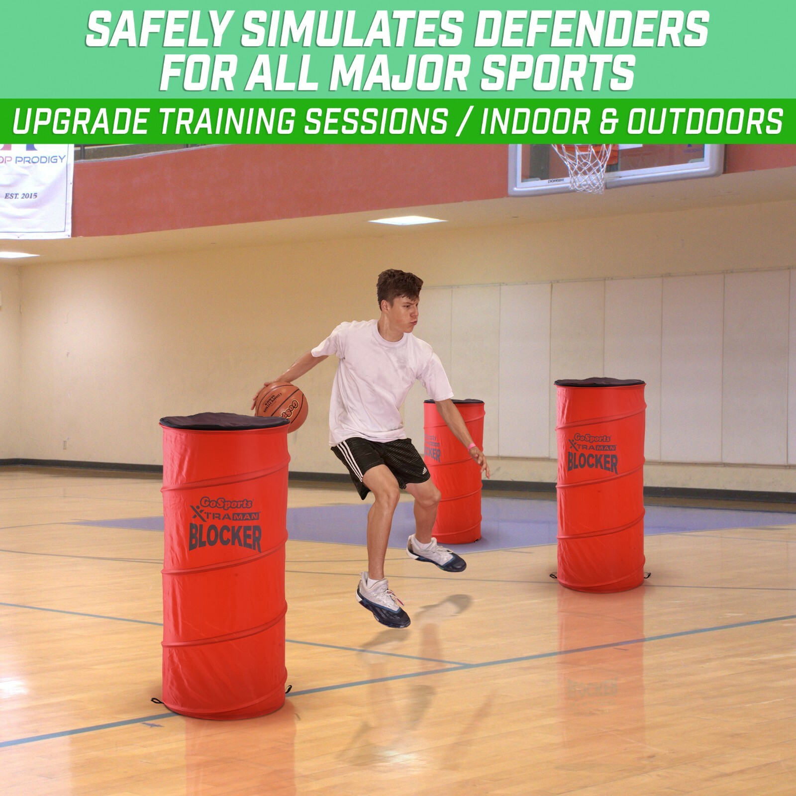 GoSports XTRAMAN Blocker Pop-Up Defenders 3 Pack – Safely Simulate Defenders