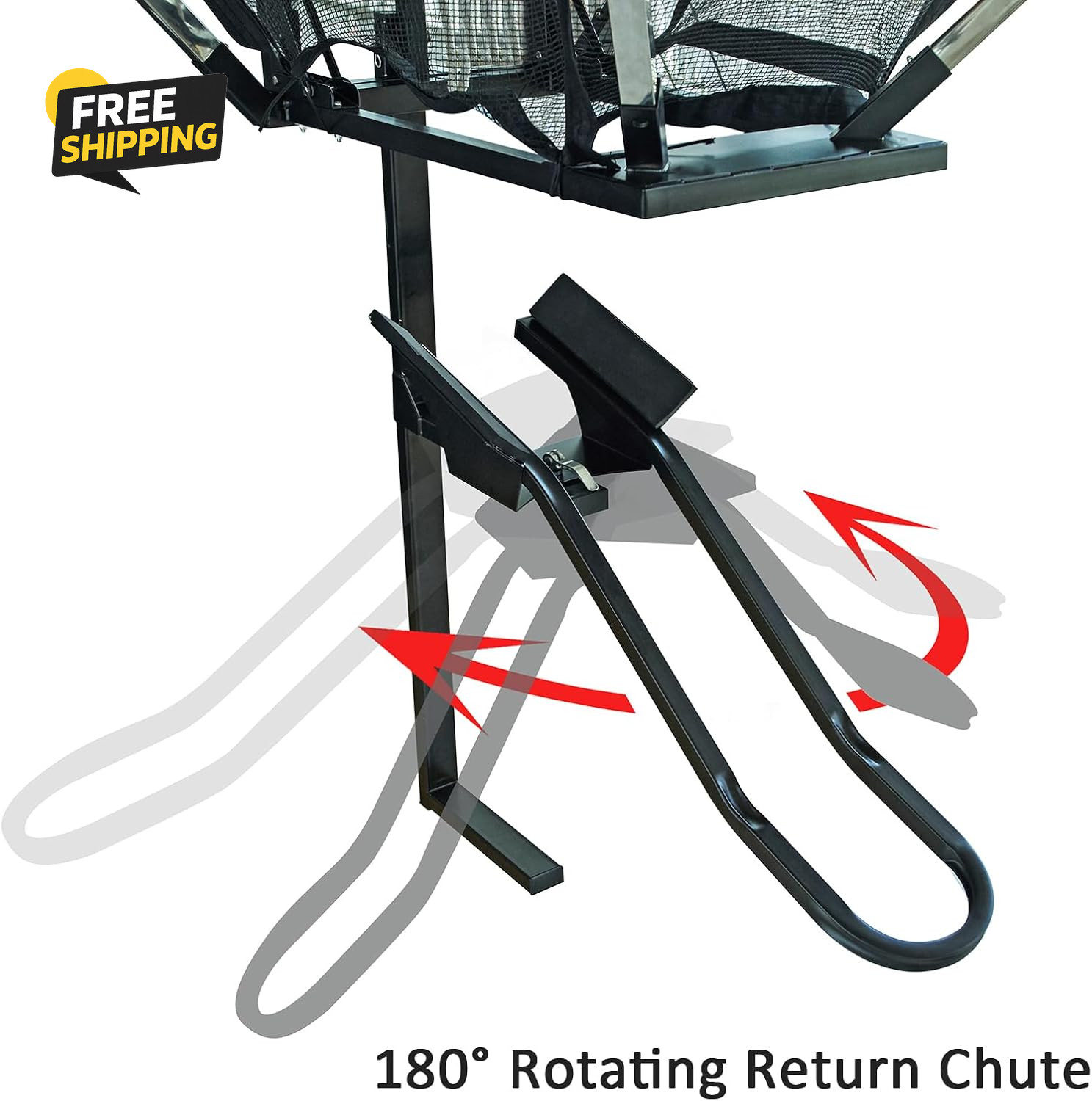 Basketball Shot Trainer with 180° Rotating Return Chute, Basketball Rebounder