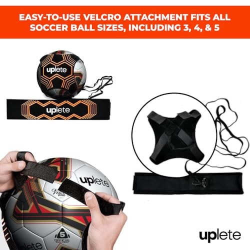 Hands-Free Adjustable Soccer Ball Trainer – Fits Ball Sizes 3, 4, & 5 – Soccer