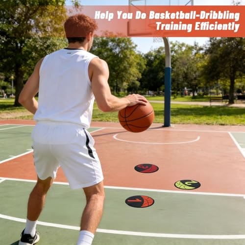 10 Packs Basketball Training Spot Markers – 9″ Colorful Anti-Slip Rubber Sports