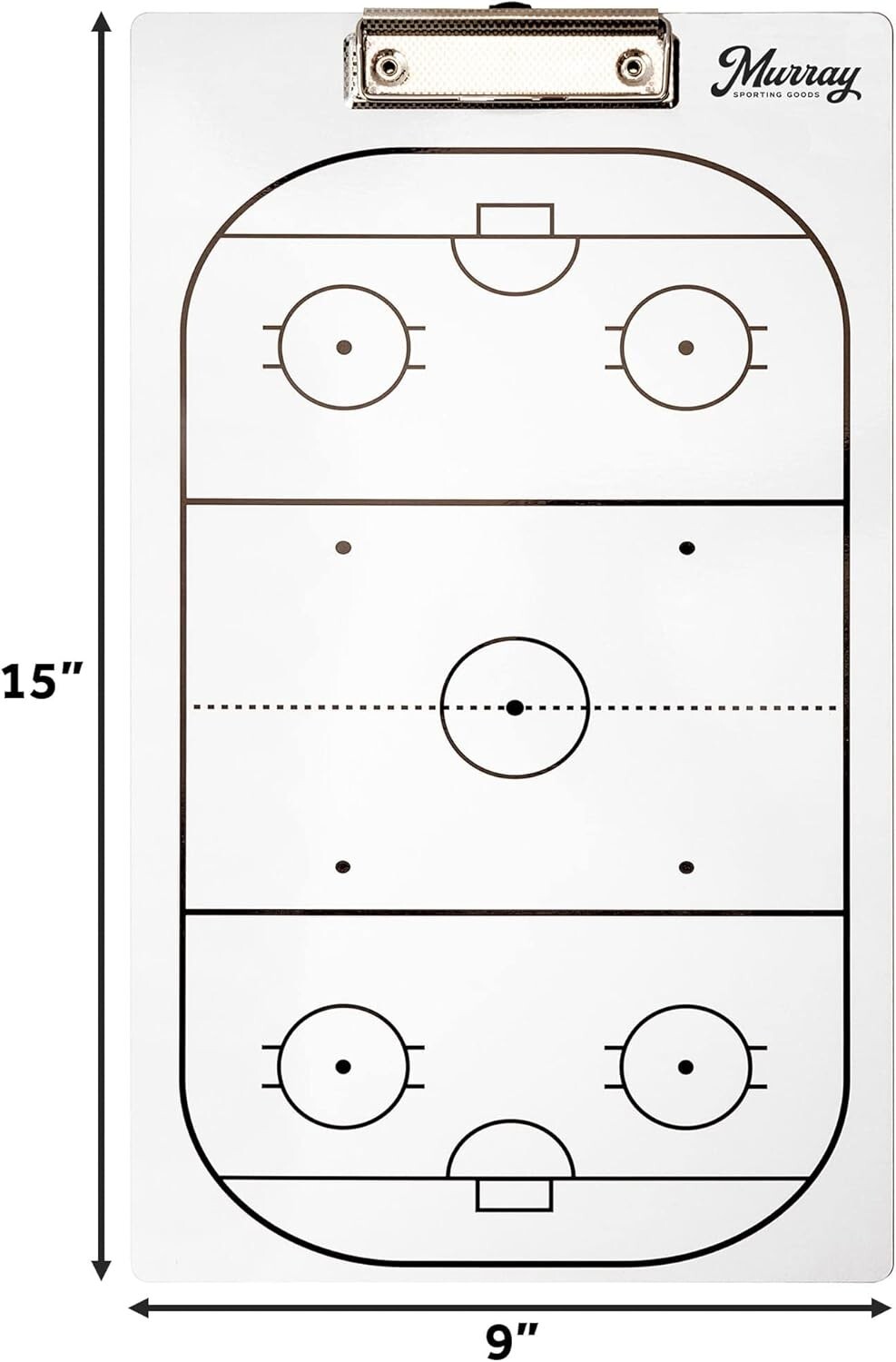 Murray Sporting Goods Dry-Erase Double Sided Hockey Marker Board Clipboard