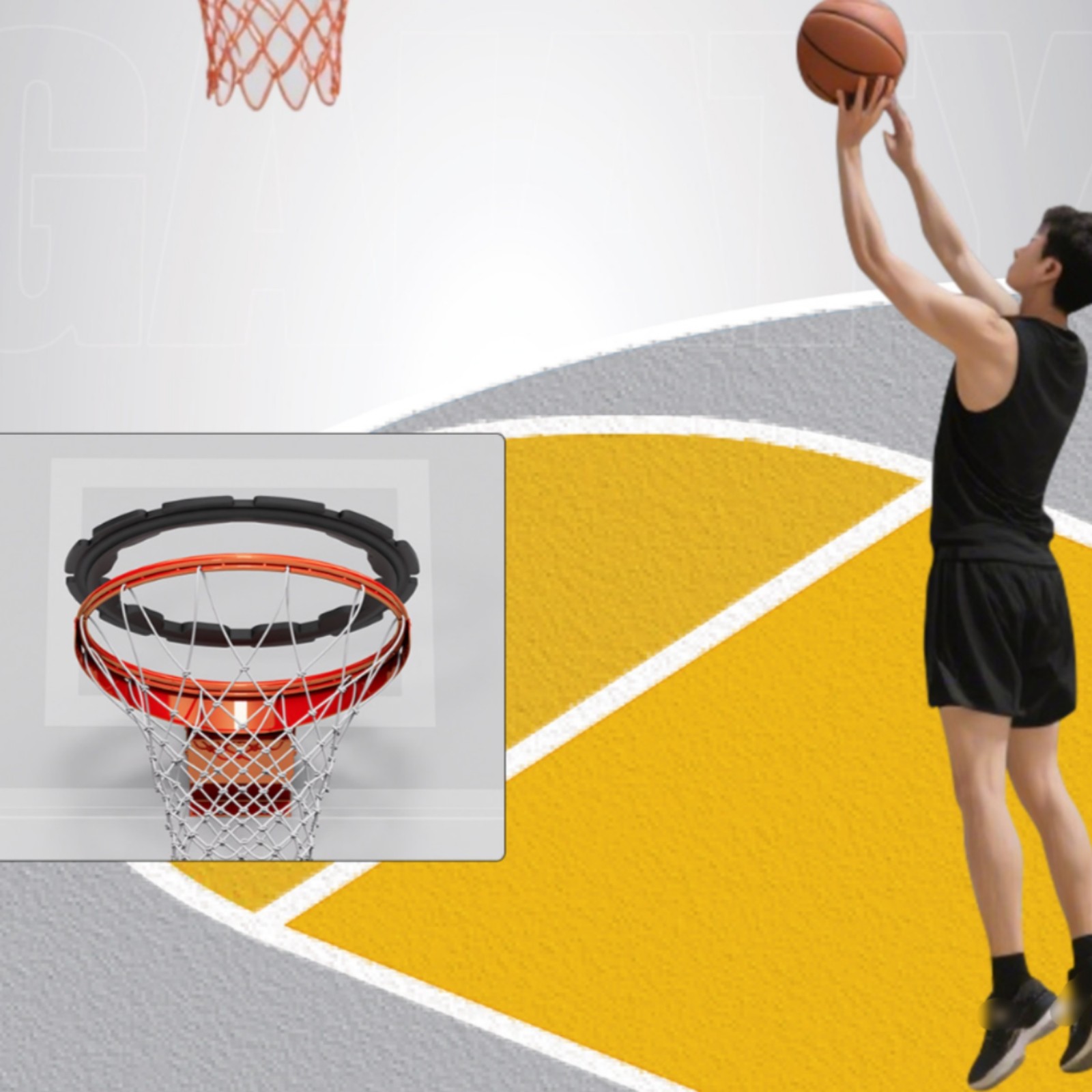 Basketball Reducer Hoop Practice Basketball Rim Reducer Hook-and-Loop