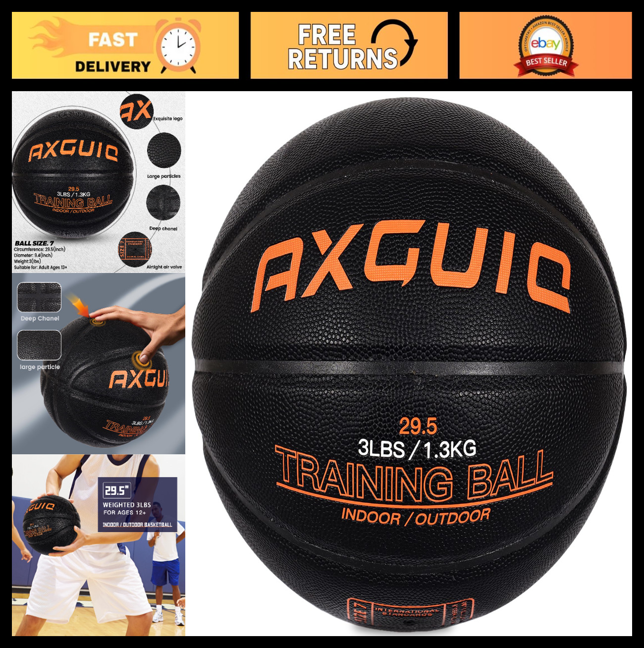 Weighted Training Basketball 3LB/2.2LB for Dribbling, Passing & Rebounding Skill