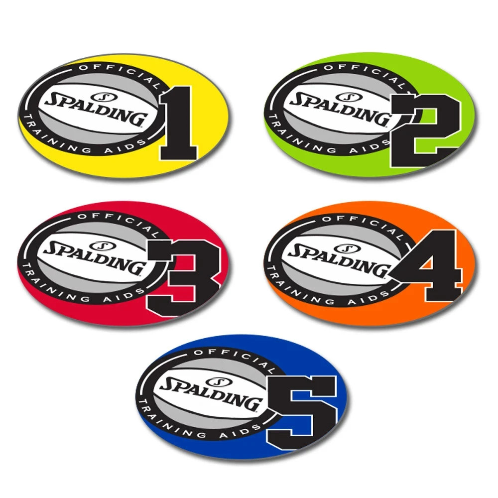 Spalding 8 Inch Rubber Backed Basketball Shooting Spots, Color Coded