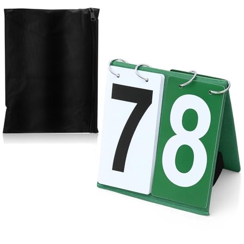 Over Net Tennis Score Keeper Flip Scoreboards Portable for Numbers 0-9 1 Green