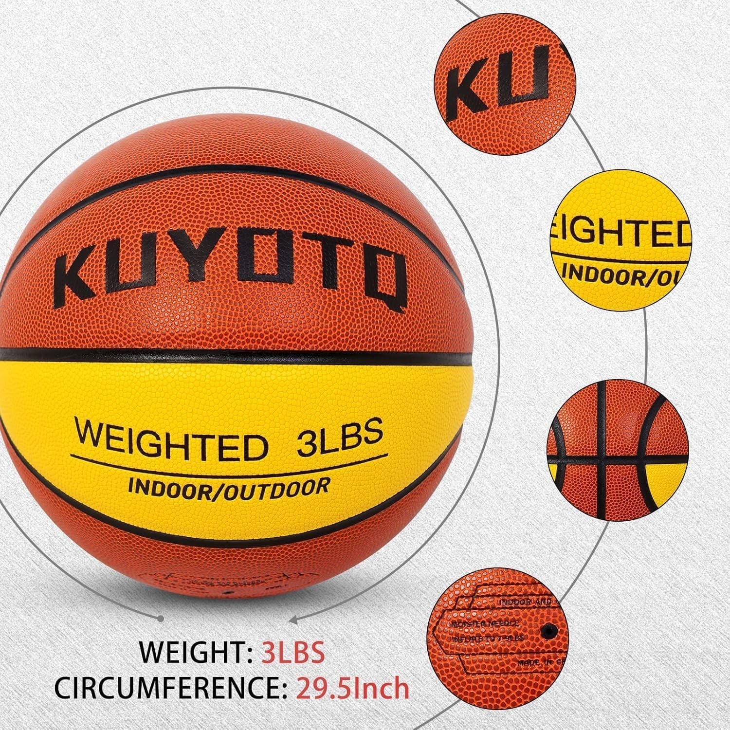 Professional 3.3lbs Weighted Basketball – Elevate Handling & Control Skills