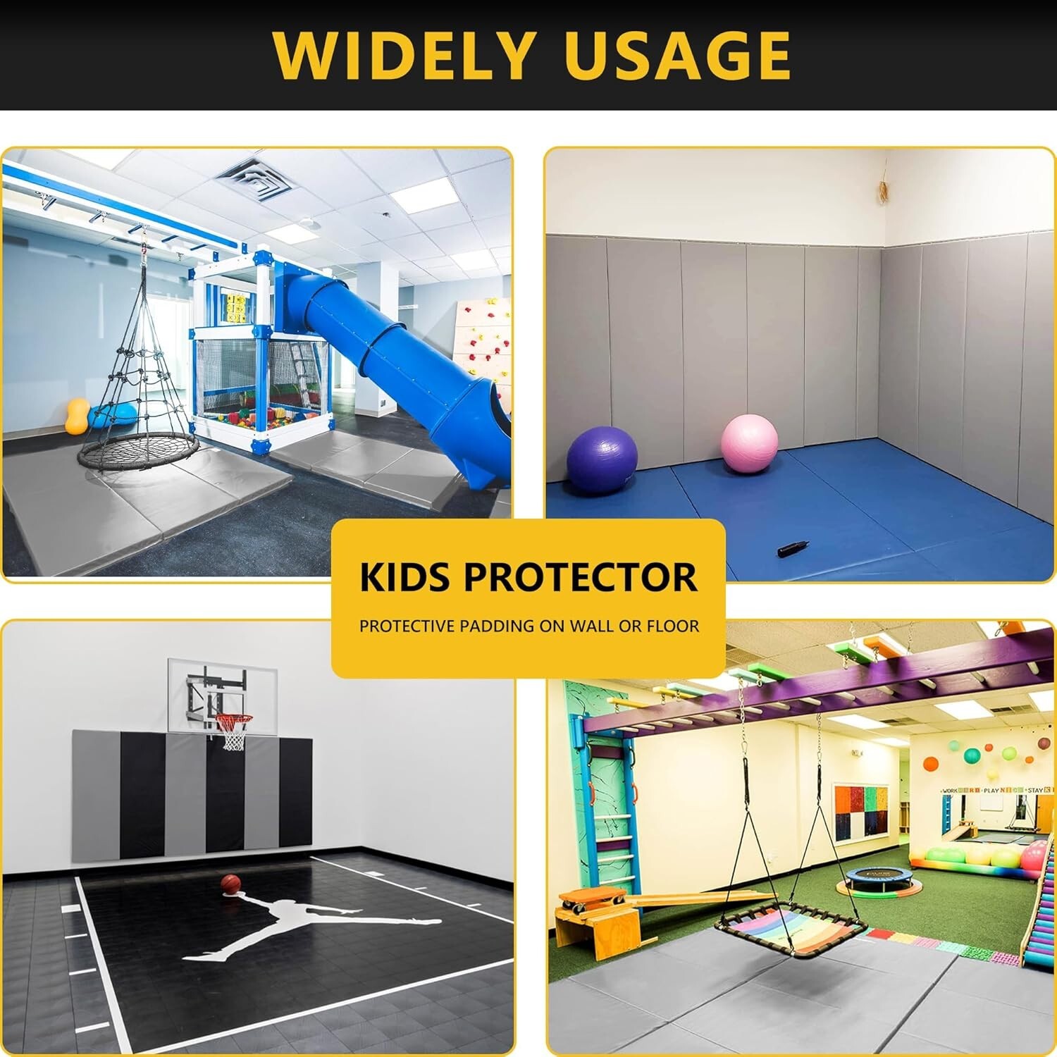 ‌2″ Thick Gym Wall Pad – Shockproof Basketball Court Foam 60x24x2″ ,Free Ship