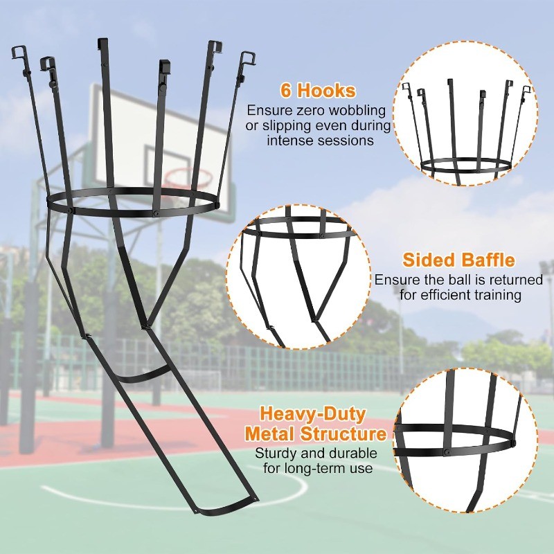 Basketball Return Training Attachment, Basketball Hoop Rebounder for Practice