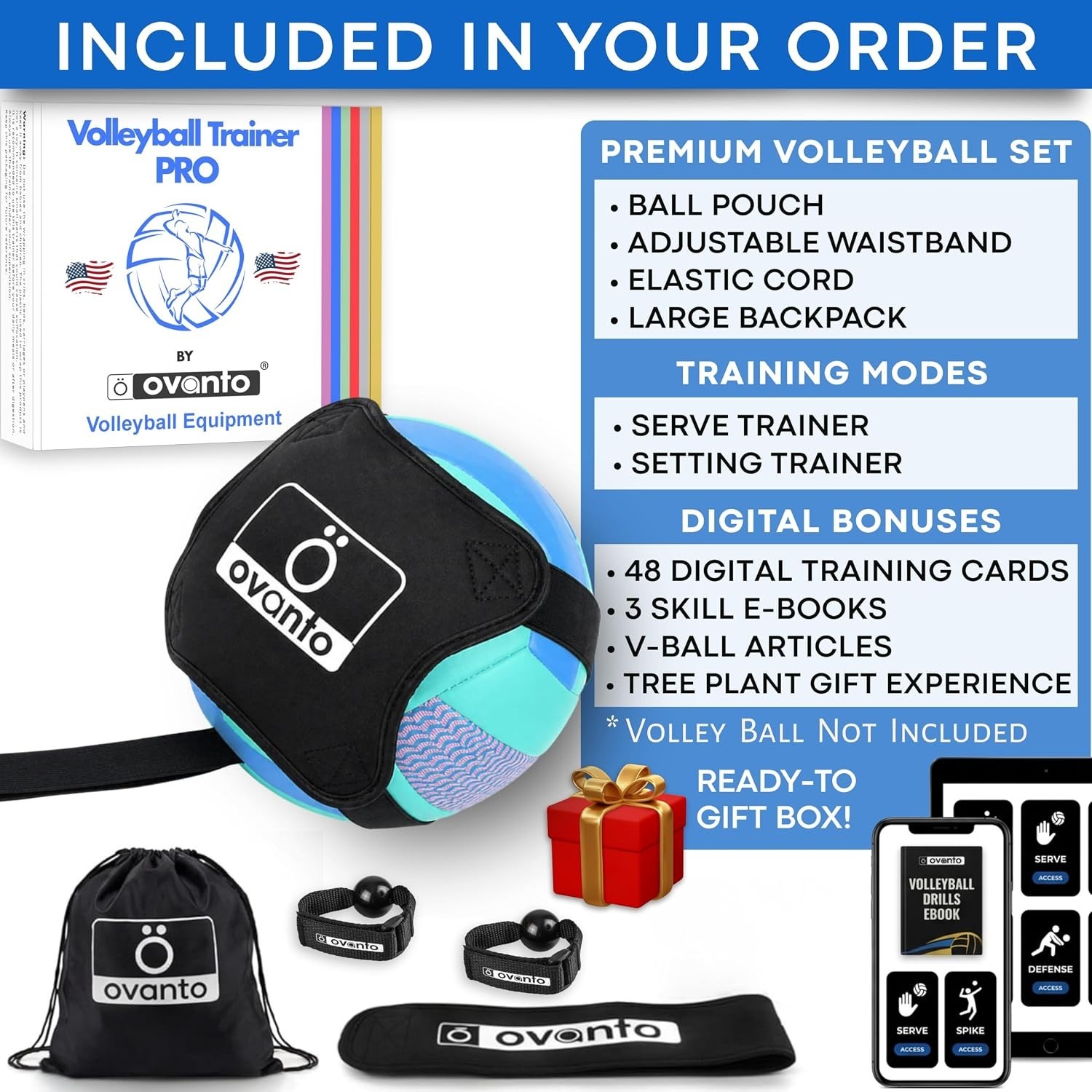Volleyball Training Equipment Aid – Adjustable Practice Volleyball Kit