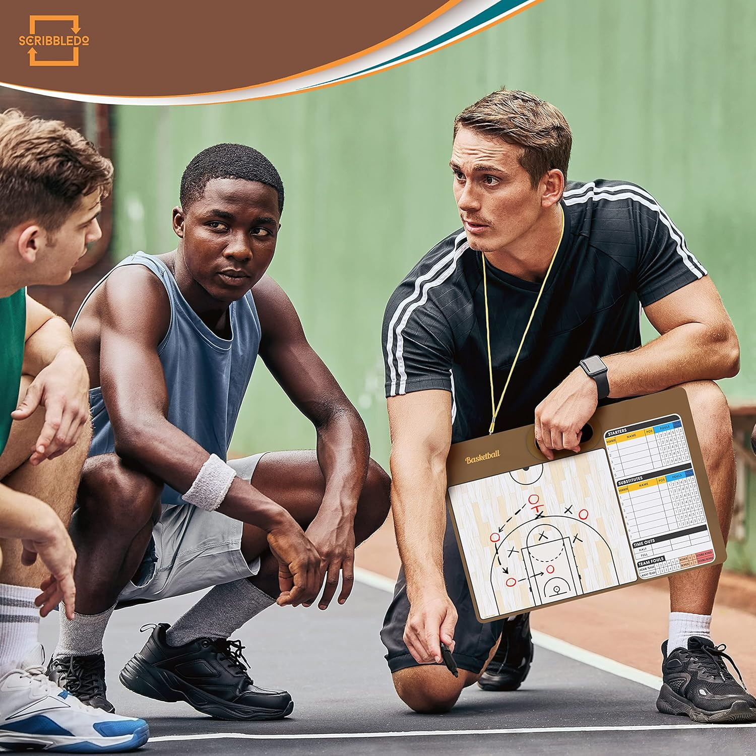 Basketball Dry Erase Board for Coaches 15X10.5 Double Sided Basketball Whiteboar