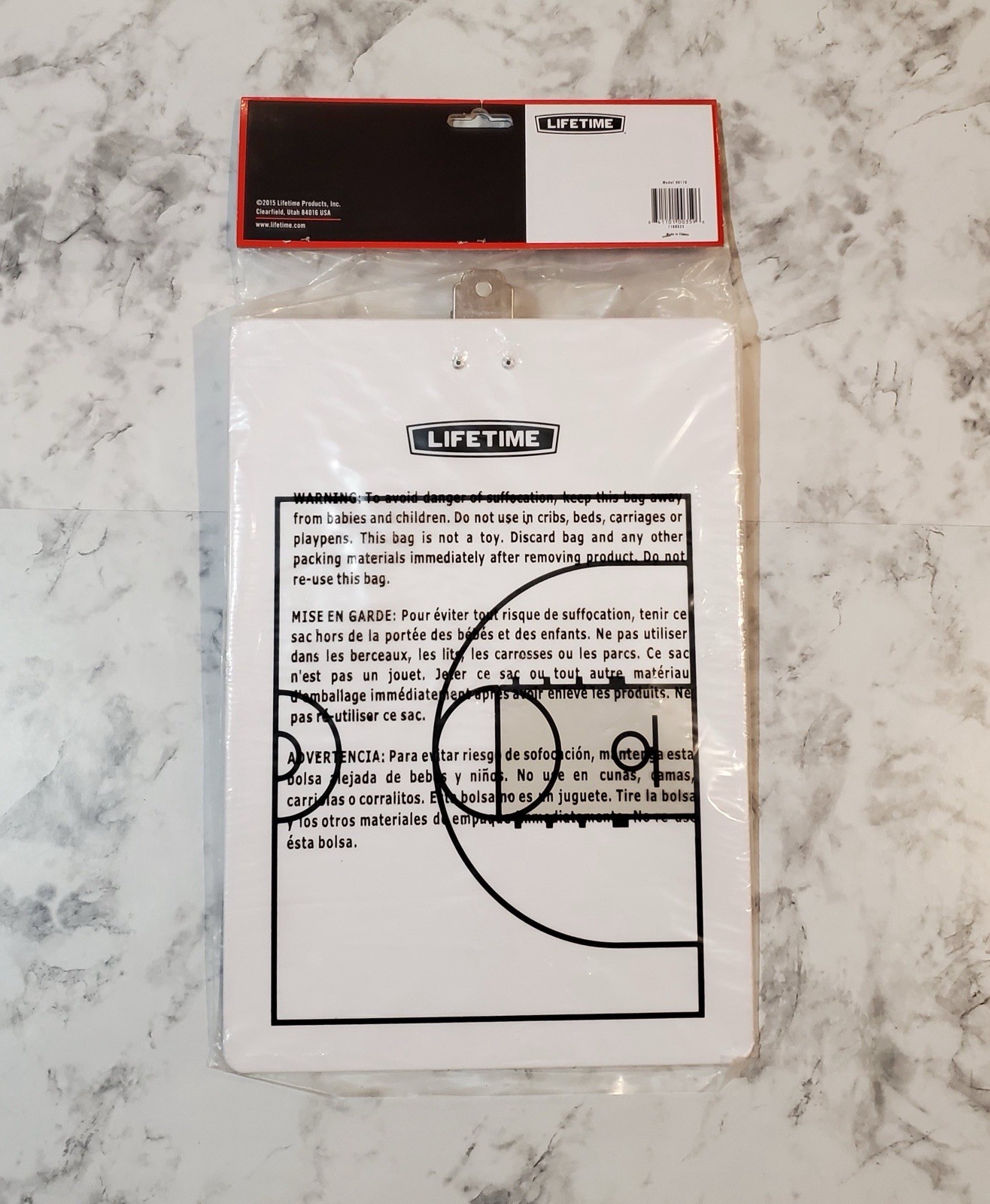 LIFETIME Coach’s Clipboard Basketball Court Graphic With Dry Marker And Eraser
