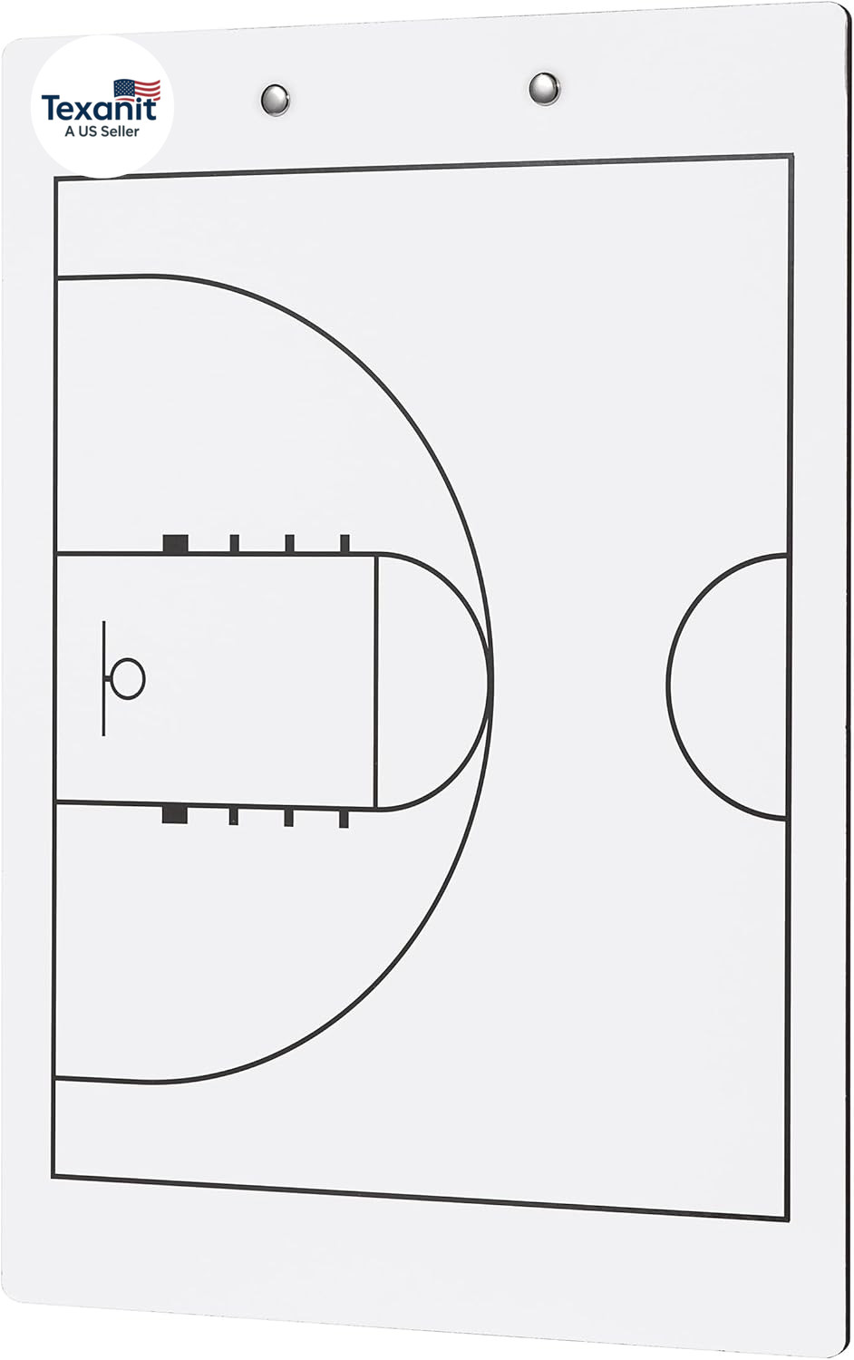 Basketball White Dry Erase Coaches Clipboard | Double-Side Basketball Coaching W
