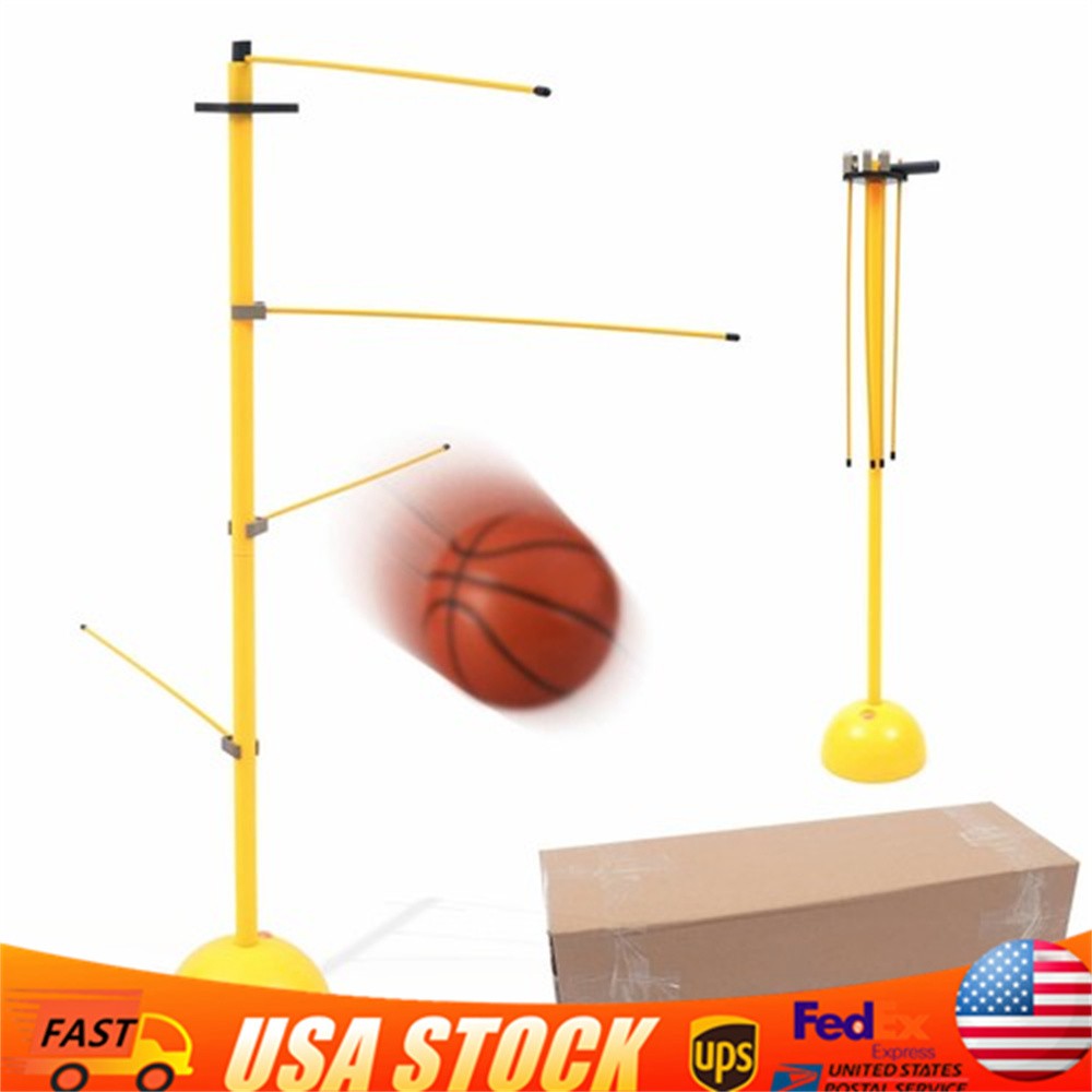 Adjustable Basketball Dribble Trainer Training Equipment 2 Thick Rods 4 Thin Rod